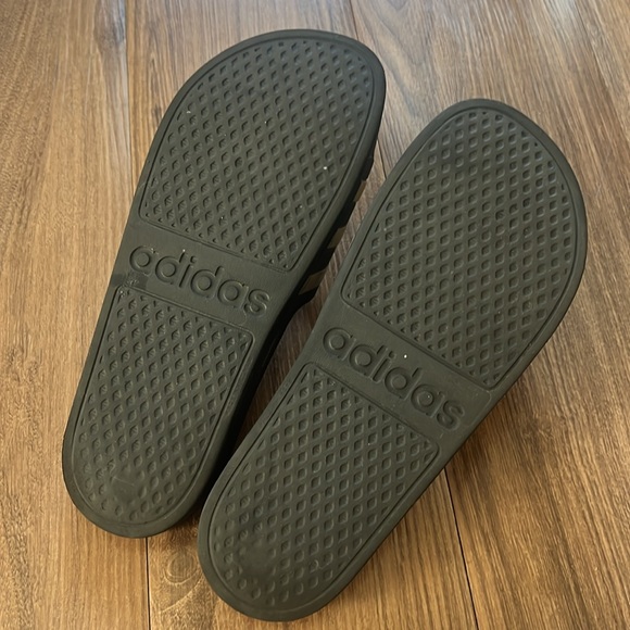 Adidas Black & Gold Slides, Flip Flops - Picture 4 of 6